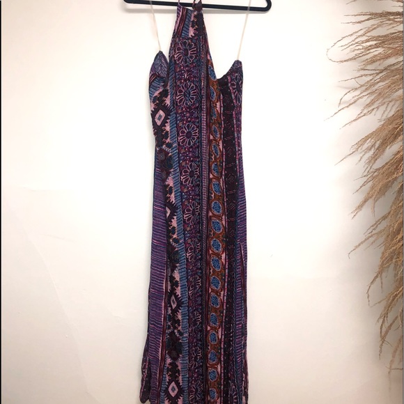 Halter multi colored backless dress - Picture 2 of 6